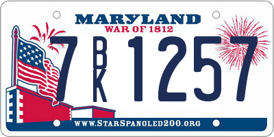 MD license plate 7BK1257