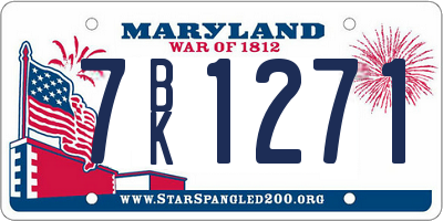 MD license plate 7BK1271