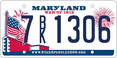 MD license plate 7BK1306