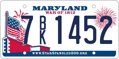 MD license plate 7BK1452