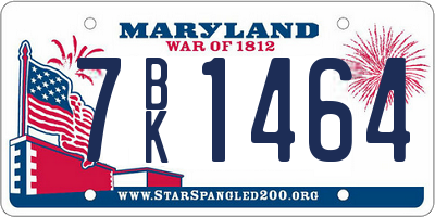 MD license plate 7BK1464