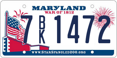 MD license plate 7BK1472
