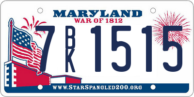 MD license plate 7BK1515