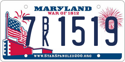 MD license plate 7BK1519