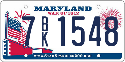 MD license plate 7BK1548