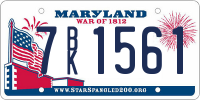 MD license plate 7BK1561