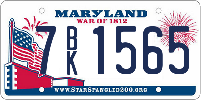 MD license plate 7BK1565