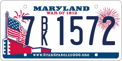 MD license plate 7BK1572