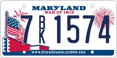 MD license plate 7BK1574