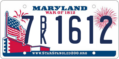MD license plate 7BK1612