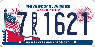 MD license plate 7BK1621