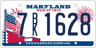 MD license plate 7BK1628