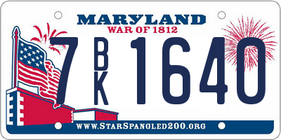MD license plate 7BK1640