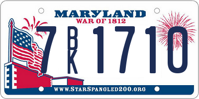 MD license plate 7BK1710