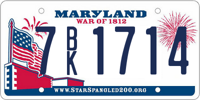 MD license plate 7BK1714