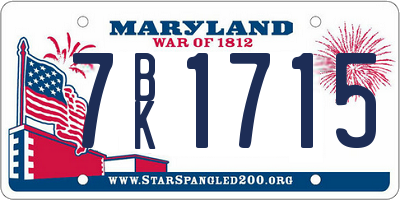 MD license plate 7BK1715