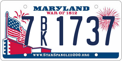 MD license plate 7BK1737