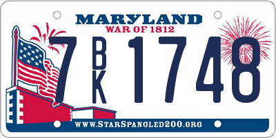 MD license plate 7BK1748