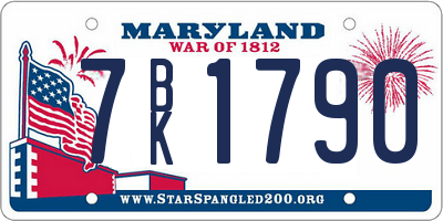 MD license plate 7BK1790