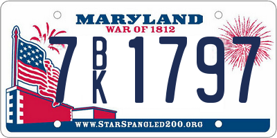 MD license plate 7BK1797