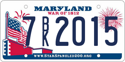 MD license plate 7BK2015