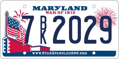 MD license plate 7BK2029