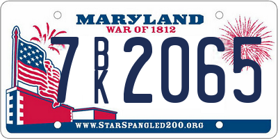 MD license plate 7BK2065