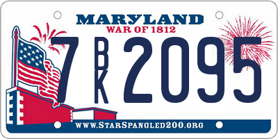 MD license plate 7BK2095
