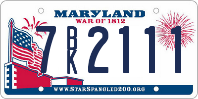 MD license plate 7BK2111
