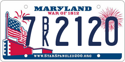 MD license plate 7BK2120