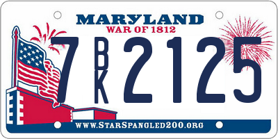 MD license plate 7BK2125