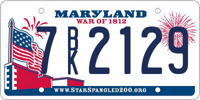 MD license plate 7BK2129