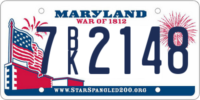 MD license plate 7BK2148