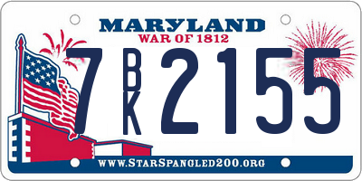 MD license plate 7BK2155
