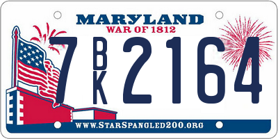 MD license plate 7BK2164