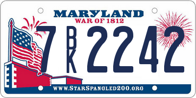 MD license plate 7BK2242