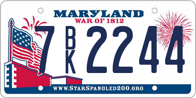 MD license plate 7BK2244