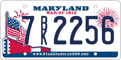 MD license plate 7BK2256