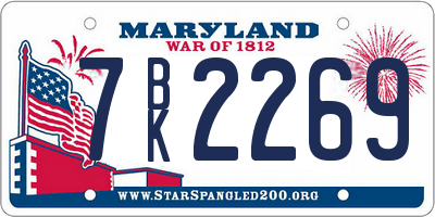 MD license plate 7BK2269