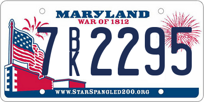 MD license plate 7BK2295