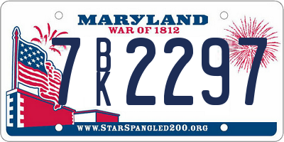 MD license plate 7BK2297