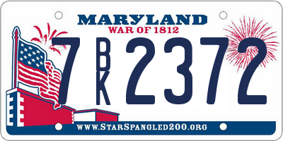 MD license plate 7BK2372