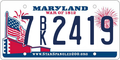 MD license plate 7BK2419