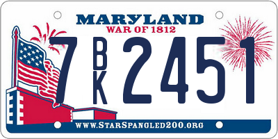 MD license plate 7BK2451