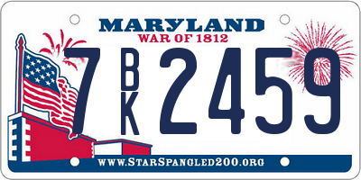 MD license plate 7BK2459