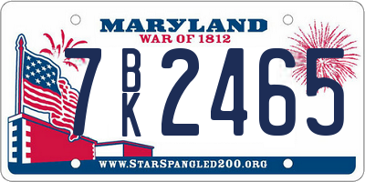 MD license plate 7BK2465