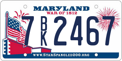 MD license plate 7BK2467