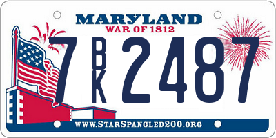MD license plate 7BK2487