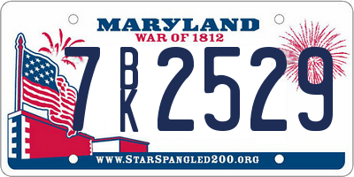 MD license plate 7BK2529