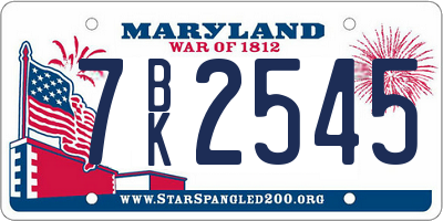 MD license plate 7BK2545
